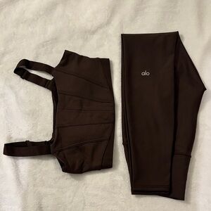 ALO YOGA brown corset top set size S